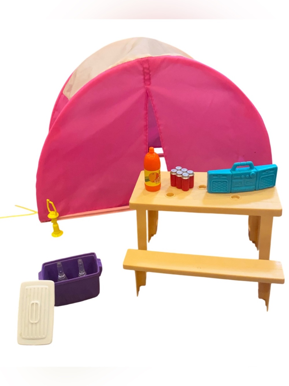Barbie Picnic Table Mattel 2019 Vintage Tent Cooler Soda Boombox Lot